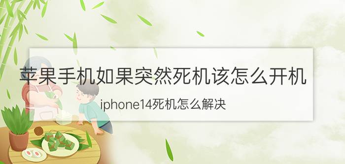 苹果手机如果突然死机该怎么开机 iphone14死机怎么解决？